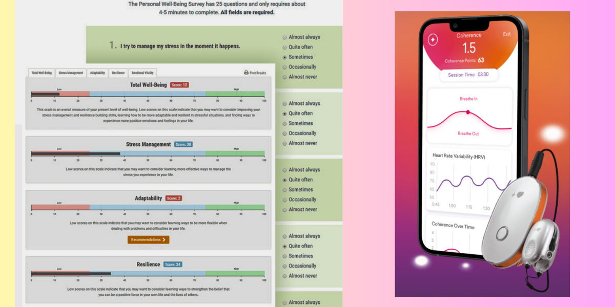 Stress & Wellbeing Assessment and HeartMath Inner Balance Sensor